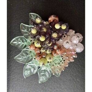 Miriam Haskell Brooch Vintage Glass